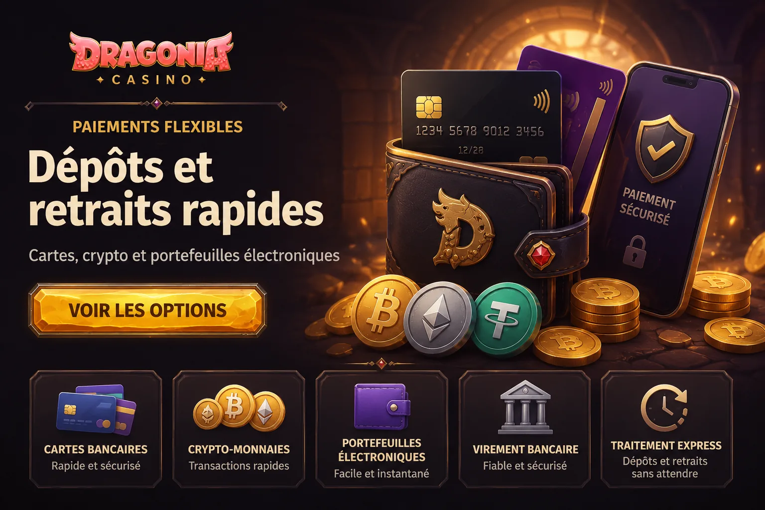 Dépôts, retraits et caisse Dragonia