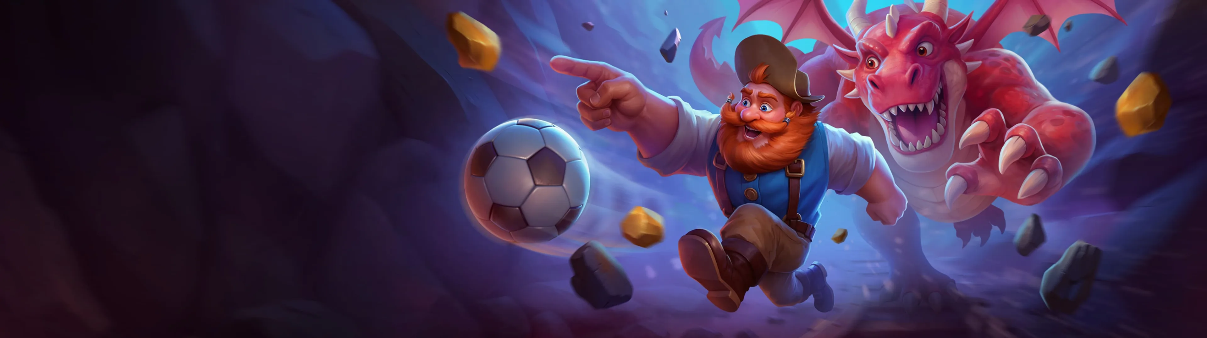 Dragonia sportsbook hero avec personnages sportifs